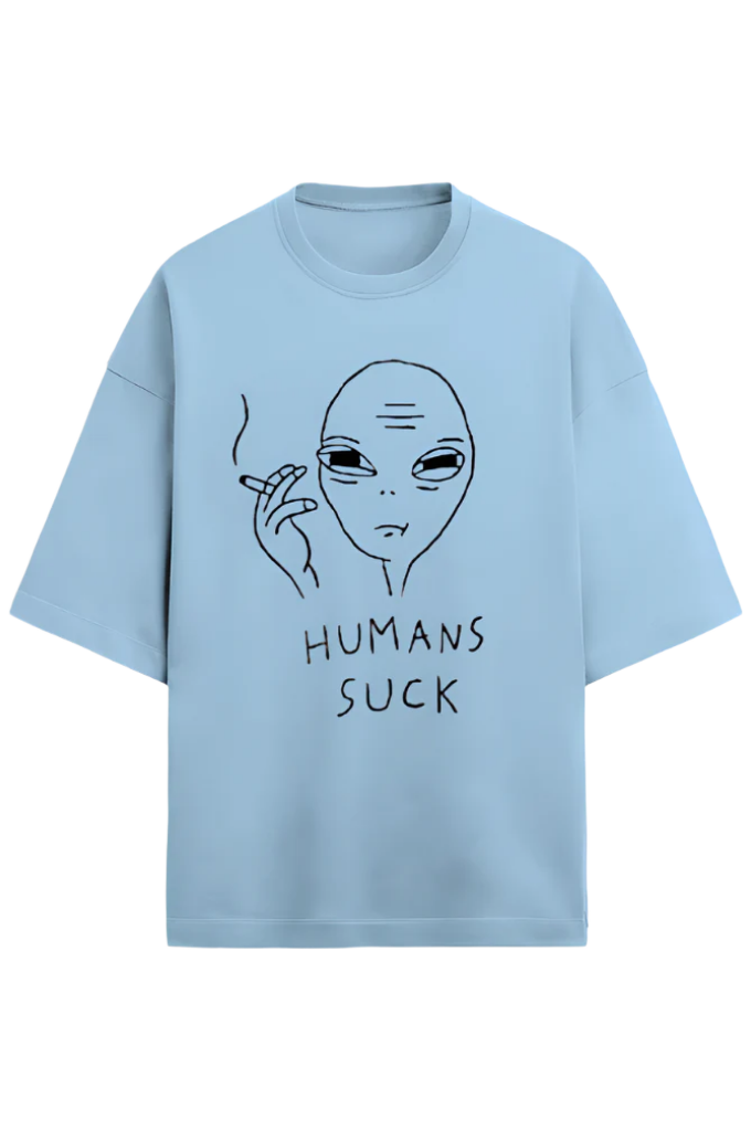 Unisex Terry Oversized T-Shirt_Human's Suck