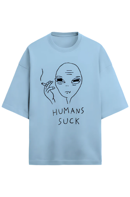 Unisex Terry Oversized T-Shirt_Human's Suck