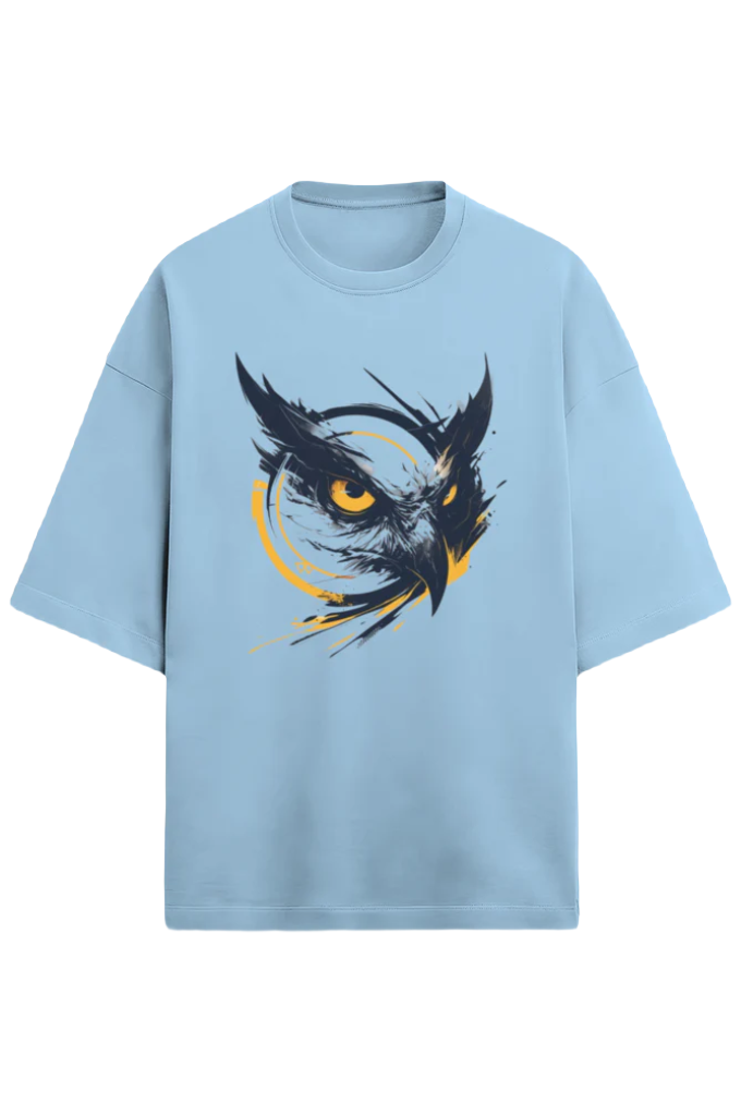 Unisex Oversize Terry T-Shirt_Angry Eagle