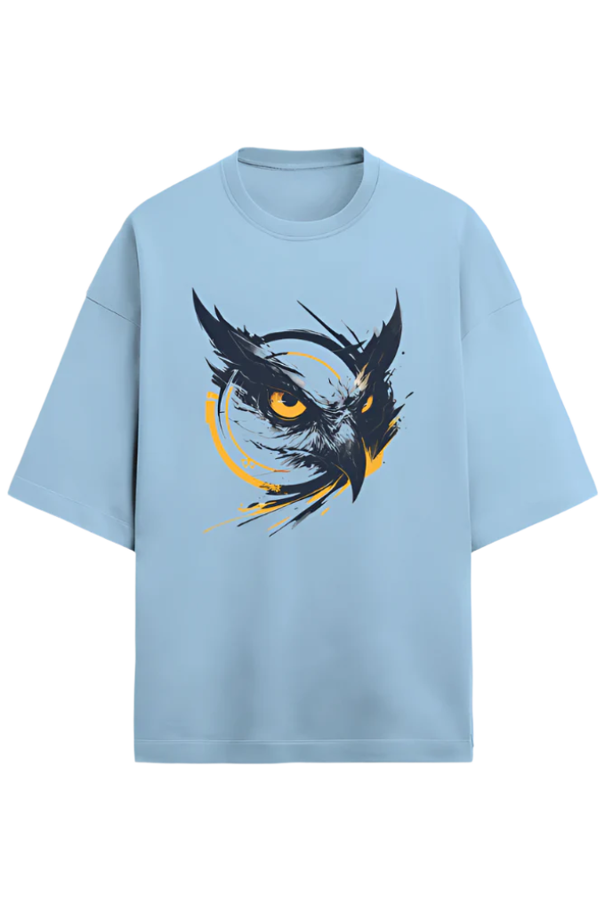 Unisex Oversize Terry T-Shirt_Angry Eagle