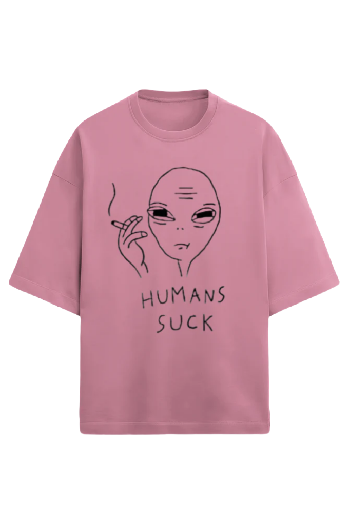 Unisex Terry Oversized T-Shirt_Human's Suck