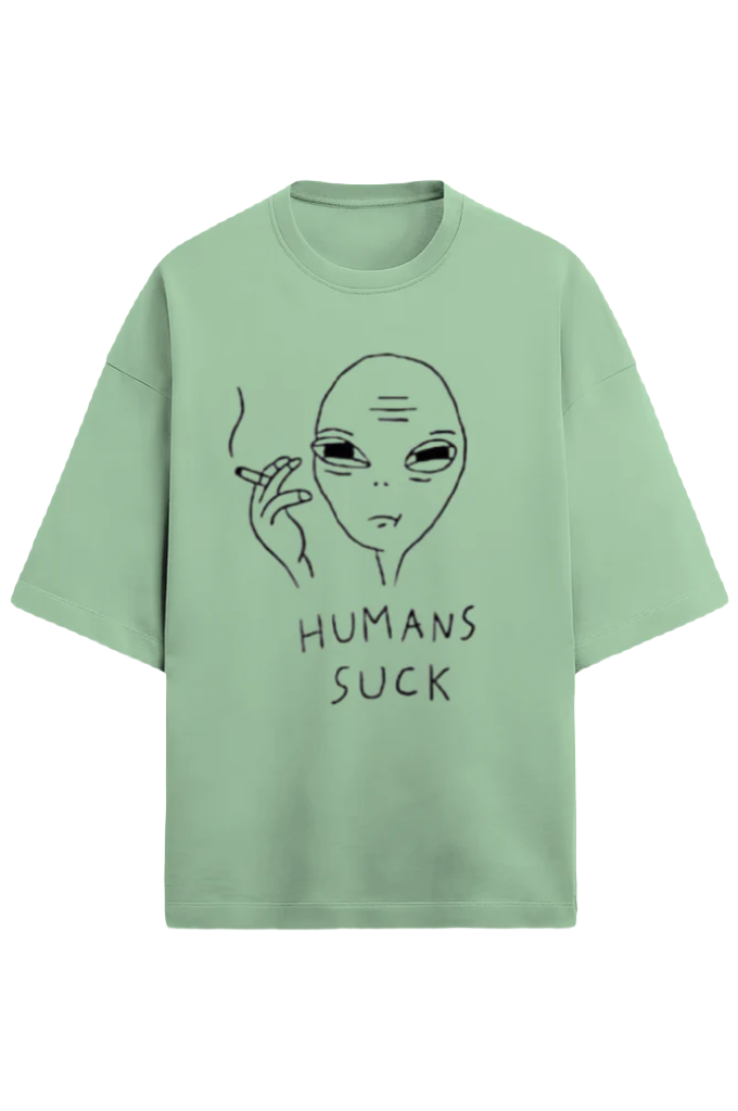 Unisex Terry Oversized T-Shirt_Human's Suck