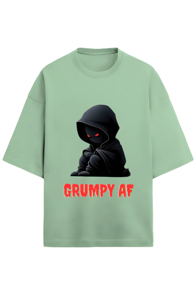 Unisex Terry Oversized T-Shirt_Grumpy Ghost