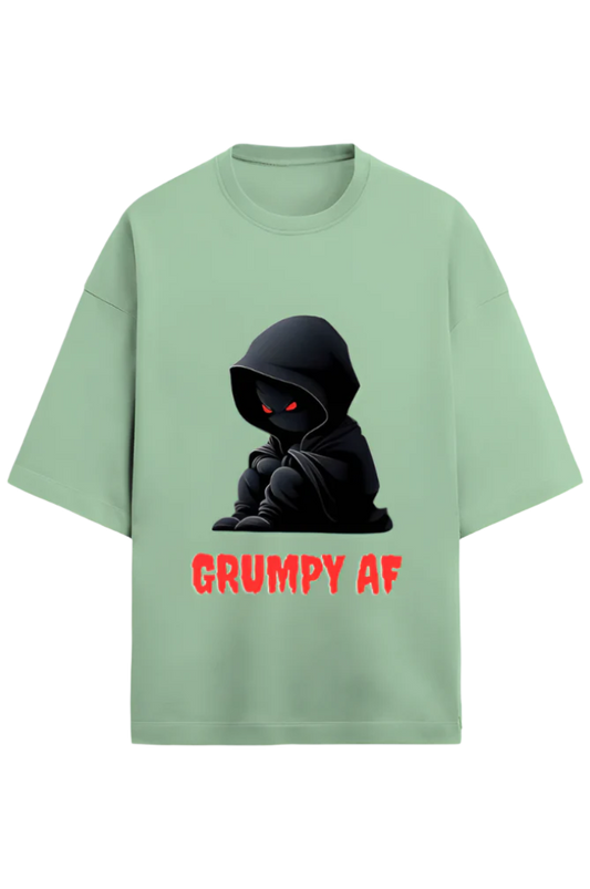 Unisex Terry Oversized T-Shirt_Grumpy Ghost