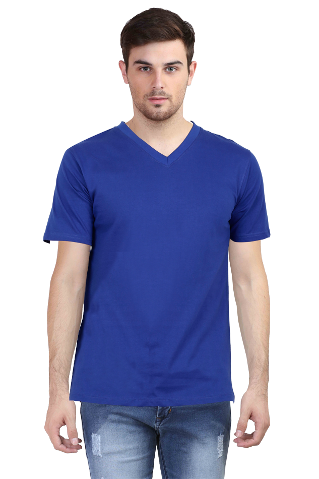 Men's V Neck Half Sleeve T-Shirt_Plain