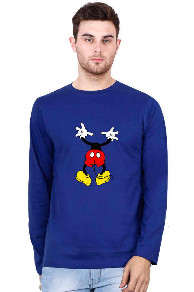 Men's Round Neck Full Sleeve_Peeping Mickey