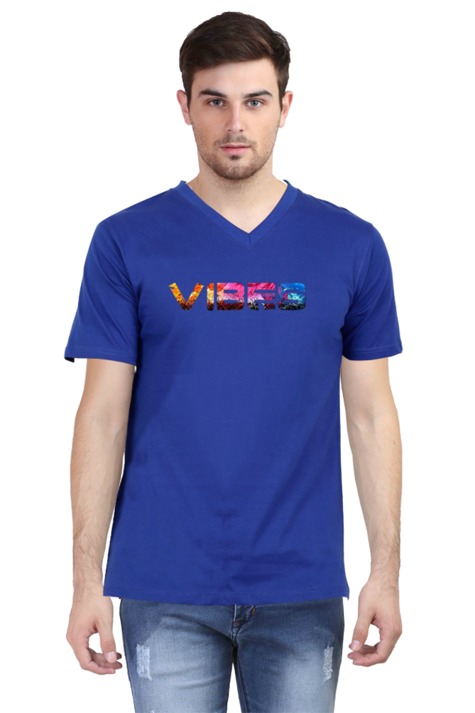 Men's V Neck Half Sleeve T-Shirt_Vibes