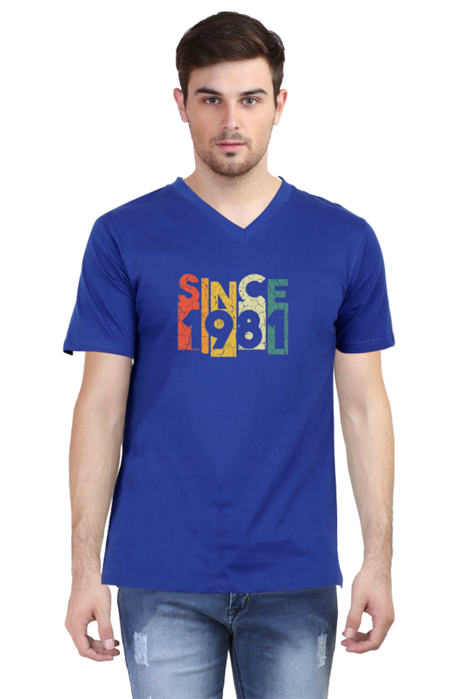 Men's V Neck Half Sleeve T-Shirt_Since 1981