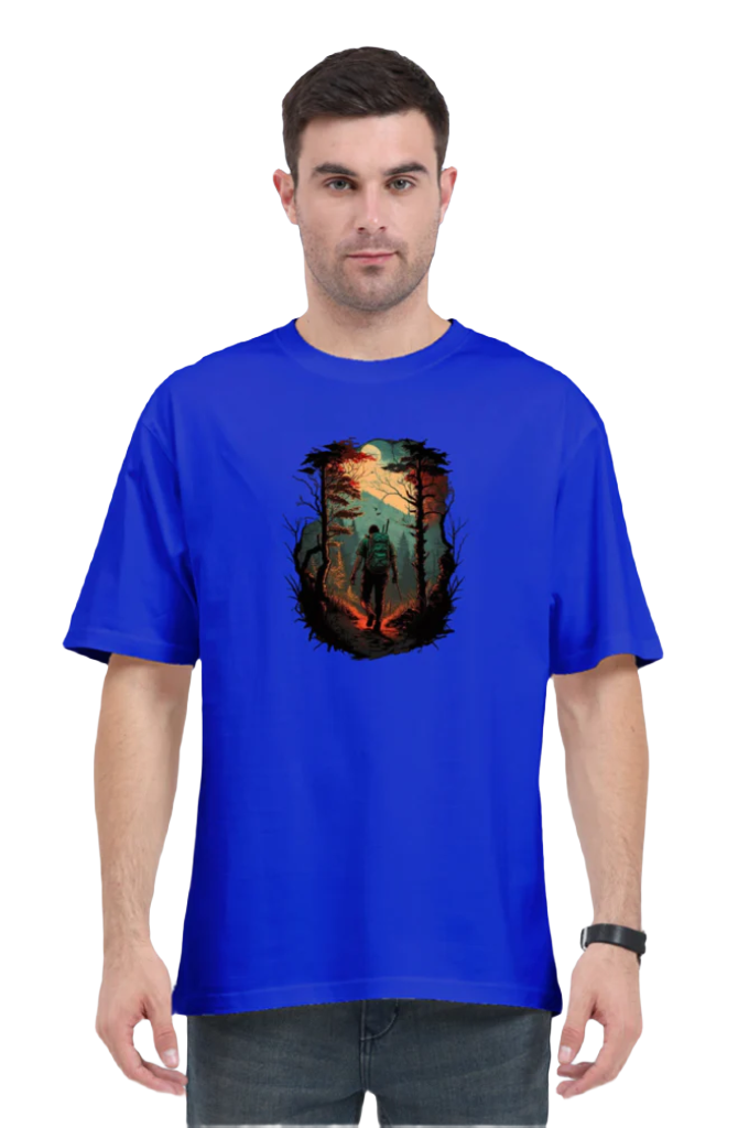 Men's Oversize Half Sleeve T-Shirt_Into The Woods