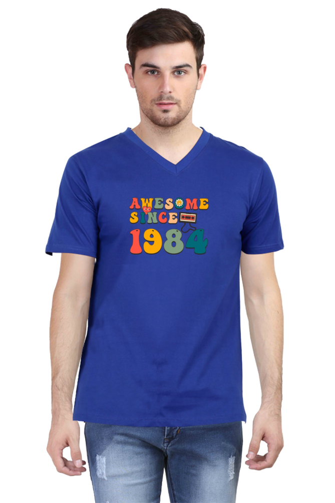 Men's V Neck Half Sleeve T-Shirt_1984