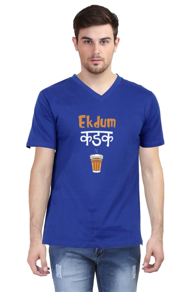 Men's V Neck Half Sleeve T-Shirt_Kadak