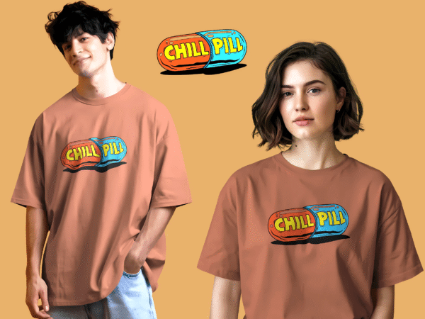 Unisex Oversized Classic T-Shirt - Chill Pill - Image 5