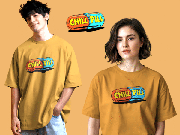 Unisex Oversized Classic T-Shirt - Chill Pill - Image 6