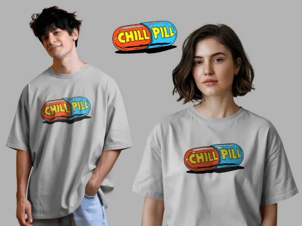 Unisex Oversized Classic T-Shirt - Chill Pill - Image 12