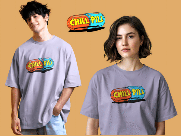 Unisex Oversized Classic T-Shirt - Chill Pill - Image 4