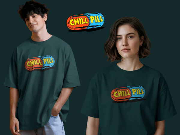 Unisex Oversized Classic T-Shirt - Chill Pill - Image 15